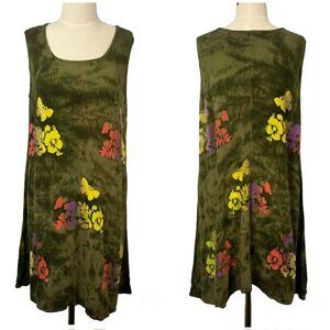 Pineapple Moon Sleeveless Dress Hawaiian Flowers One Size fits-all tie-dye look